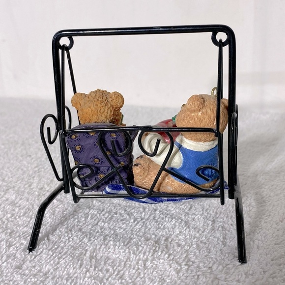 Vintage Adorable Bear Figurines on Swing - Picture 2 of 11